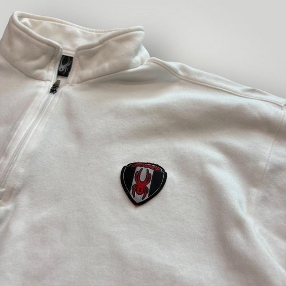 Spyder Pullover Mens Large White 1/4 Zip Long Sleeve Ski Base Layer Top Stretch - Picture 6 of 9